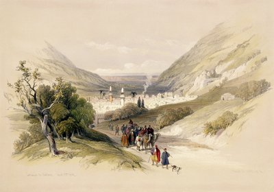 Ingresso a Nablous, 17 aprile 1839, tavola 41 dal Volume I di 